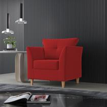 Poltrona Para Sala Decorativa Isis Suede Vermelho Visan Estofados