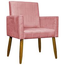 Poltrona Para Sala Decorativa Manicure Recepção Consultório Luxo Reforçado Madeira Maciça