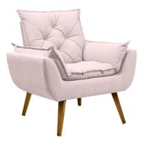 Poltrona Para Sala Decorativa Opala Linho Confortável