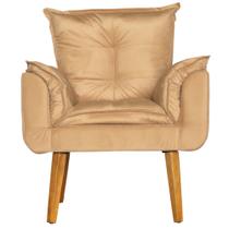 Poltrona Para Sala Decorativa Opala Suede Bege Poltrona Para Sala Decorativa Opala Suede Bege