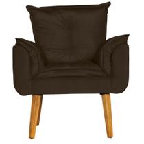 Poltrona Para Sala Decorativa Opala Suede Marrom Poltrona Para Sala Decorativa Opala Suede Marrom