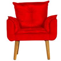 Poltrona Para Sala Decorativa Opala Suede Vermelho Poltrona Para Sala Decorativa Opala Suede Vermelho