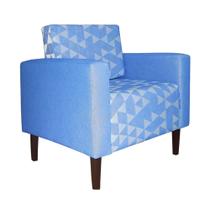 Poltrona Para Sala Letícia Slim Azul Estampas Exclusivas Ds Estofados Poltrona Para Sala Letícia Slim Azul Estampas Exclusivas Ds Estofados