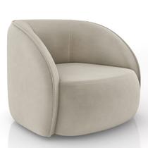 Poltrona para Sala Orgânica 90cm Zion M22 Veludo Bege - Mpozenato