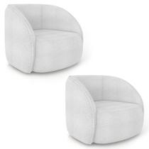 Poltrona para Sala Orgânica Kit 2 Zion M22 Boucle Branco - Mpozenato