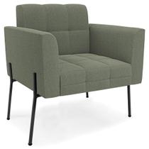 Poltrona Para Sala Pés Metálicos Preto Ana Bouclé Menta - Ibiza Poltrona Para Sala Pés Metálicos Preto Ana Bouclé Menta - Ibiza