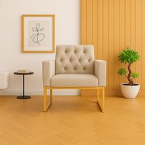 Poltrona para Sala Quarto e Salão de Beleza Thais com Base de Ferro Dourado Resistente