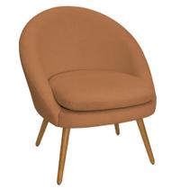 Poltrona Para Sala Rafa Pés Palito Castanho Bouclé Terracota - Nexta Casa Poltrona Para Sala Rafa Pés Palito Castanho Bouclé Terracota - Nexta Casa