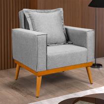 Poltrona Para Salar De Estar Florença Em Linho Cinza Poltrona Para Salar De Estar Florença Em Linho Cinza