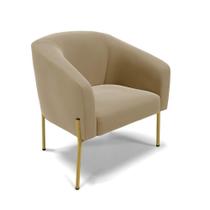 Poltrona Pé De Ferro Dourado Sala De Estar Stella Suede Marrom Rato D03 - D'rossi Poltrona Pé De Ferro Dourado Sala De Estar Stella Suede Marrom Rato D03 - D'rossi