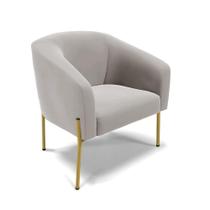 Poltrona Pé De Ferro Dourado Sala De Estar Stella Veludo D03 - D'rossi Cor Cinza Poltrona Pé De Ferro Dourado Sala De Estar Stella Veludo D03 - D'rossi Cor Cinza