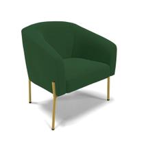 Poltrona Pé De Ferro Dourado Sala De Estar Stella Veludo Verde D03 - D'rossi Poltrona Pé De Ferro Dourado Sala De Estar Stella Veludo Verde D03 - D'rossi