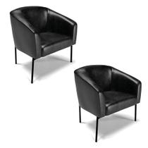 Poltrona Pé De Ferro Preto Kit 2 Stella Corano Preto D03 - D'rossi