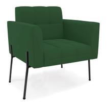 Poltrona Pé De Ferro Preto Para Sala Elisa Veludo Verde D03 - D'rossi Poltrona Pé De Ferro Preto Para Sala Elisa Veludo Verde D03 - D'rossi