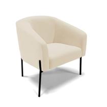 Poltrona Pé De Ferro Preto Sala De Estar Stella Linho Bege A19 D03 - D'rossi Poltrona Pé De Ferro Preto Sala De Estar Stella Linho Bege A19 D03 - D'rossi