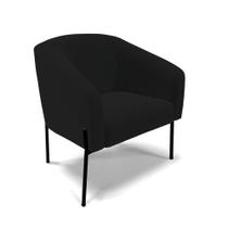 Poltrona Pé De Ferro Preto Sala De Estar Stella Linho D03 - D'rossi Cor A79 Preto