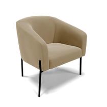 Poltrona Pé De Ferro Preto Sala De Estar Stella Suede Marrom Rato D03 - D'rossi Poltrona Pé De Ferro Preto Sala De Estar Stella Suede Marrom Rato D03 - D'rossi