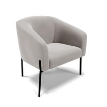 Poltrona Pé De Ferro Preto Sala De Estar Stella Veludo Cinza D03 - D'rossi Poltrona Pé De Ferro Preto Sala De Estar Stella Veludo Cinza D03 - D'rossi