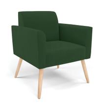 Poltrona Pés Palito Natural Marisa Veludo D03 - D'rossi Cor Verde