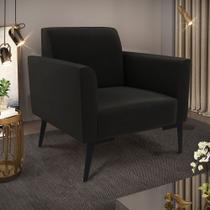 Poltrona Pés Villach Marisa Suede Preto Poltrona Pés Villach Marisa Suede Preto