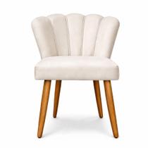 Poltrona Pétala Decorativa Suede Pés Palito Conforto Bege Tatite Decor Poltrona Pétala Decorativa Suede Pés Palito Conforto Bege Tatite Decor