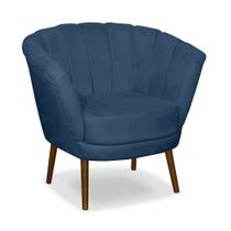 Poltrona Pétala Flor Decorativa Suede Azul marinho Poltrona Pétala Flor Decorativa Suede Azul marinho