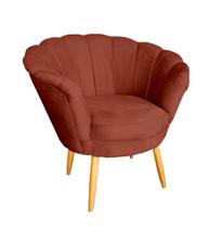 Poltrona Pétala Girassol Várias Cores Pés De Madeira - Veludo - Sv Decor Poltrona Pétala Girassol Várias Cores Pés De Madeira - Veludo - Sv Decor