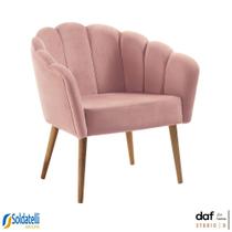 Poltrona Pétala Slim Base Madeira Tauari Veludo Várias Cores - DAF Mobiliário Poltrona Pétala Slim Base Madeira Tauari Veludo Várias Cores - DAF Mobiliário