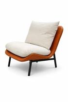 Poltrona Pipa White Arrow Terracota e Off White Ergonômica Aço Carbono Sala Quarto Escritório