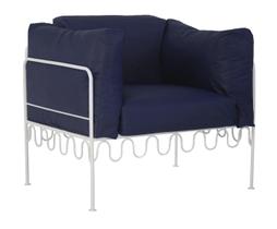 Poltrona Pop Waves Azul Marinho e Branca