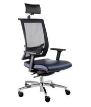 Poltrona Presidente com encosto Tela Mesh Linha Net Design Azul Poltrona Presidente com encosto Tela Mesh Linha Net Design Azul