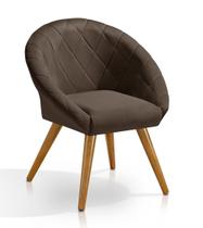 Poltrona Pufes Lais Decorativa Pes Retro de Madeira