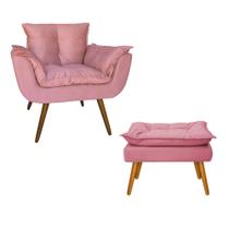 Poltrona + Puff Linda Platinum Decor Rose