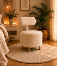 Poltrona Puff Veneza Decorativa Bouclé com Encosto Poltrona Puff Veneza Decorativa Bouclé com Encosto