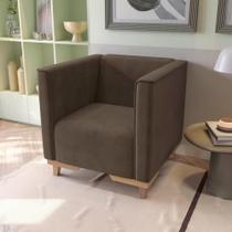 Poltrona Ravena Kappesberg Veludo Marrom Poltrona Ravena Kappesberg Veludo Marrom