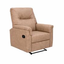 Poltrona Ravena Reclinável material sintético Bege - Sallar Home Poltrona Ravena Reclinável material sintético Bege - Sallar Home
