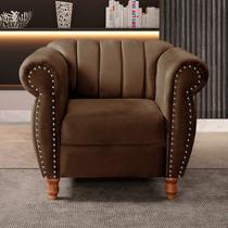 Poltrona Realeza Chesterfield Cadeira Vintage Decoração Retrô Marrom Poltrona Realeza Chesterfield Cadeira Vintage Decoração Retrô Marrom