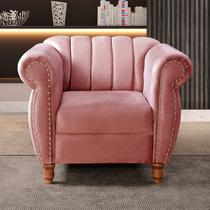 Poltrona Realeza Chesterfield Cadeira Vintage Decoração Retrô Rosa