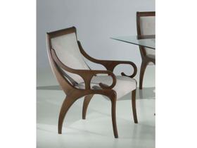 Poltrona Rebeca com Braço Madeira Imbúia com Tecido Suede Fendi Cinza - Datelli Design Poltrona Rebeca com Braço Madeira Imbúia com Tecido Suede Fendi Cinza - Datelli Design
