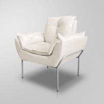 Poltrona Recepção Decorativa de Luxo 12 cores - Base de Ferro Cinza