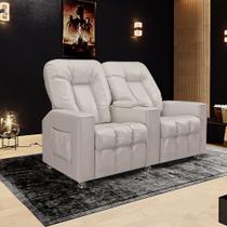 Poltrona Reclinável 2 Lugares para Sala de Cinema Arsenal PU Bege G23 - Encantum Poltrona Reclinável 2 Lugares para Sala de Cinema Arsenal PU Bege G23 - Encantum