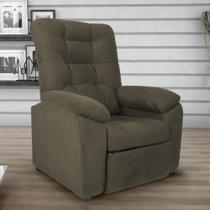 Poltrona Reclinável Almofadada Ripon Veludo Light Cappuccino Poltrona Reclinável Almofadada Ripon Veludo Light Cappuccino