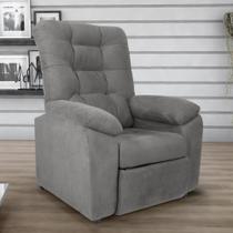 Poltrona Reclinável Almofadada Ripon Veludo Light Cinza Poltrona Reclinável Almofadada Ripon Veludo Light Cinza
