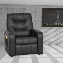 Poltrona Reclinável Azera Mx-7 F-281 Couro Artificial Preto Matrix