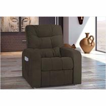 Poltrona Reclínavel Azera MX 7 Veludo Marrom B 256 - Matrix