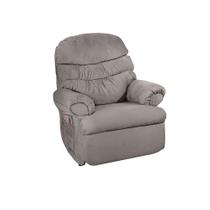 Poltrona Reclinável Barão Suede Liso Marrom Claro Império Estofados