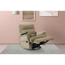 Poltrona Reclinável c/ Massagem p/ Sala MH 1217 Two Way Suede Bege - Herval Poltrona Reclinável c/ Massagem p/ Sala MH 1217 Two Way Suede Bege - Herval