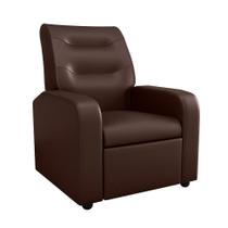 Poltrona Reclinável Classic material sintético Marrom