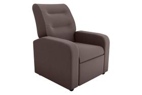 Poltrona Reclinavel Classic Suede Marrom Confortavel