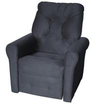 Poltrona Reclinável com Braços em Suede Confortável até 110kg Matrix Noronha 110x83x80cm Poltrona Reclinável com Braços em Suede Confortável até 110kg Matrix Noronha 110x83x80cm